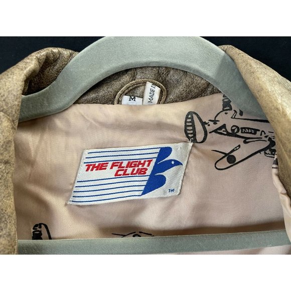 Vtg The Flight Club Aviator Jacket Leather Womens Medium Pioneer 1910-87 Patch - Picture 4 of 7